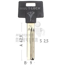 Mul-T-Lock: Профиль 033 Original - Чертеж