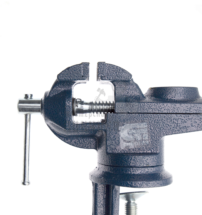 Тиски слесарные, настольные, поворотные, ширина рабочих губок 50 мм, наковальня Сибртех