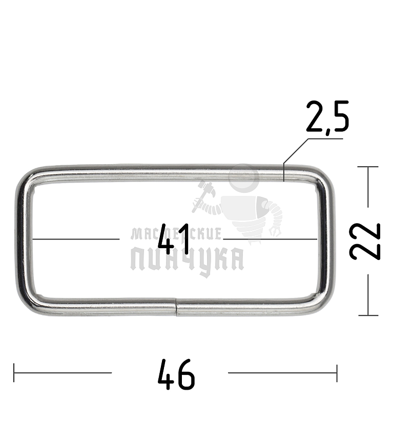 Пряжка - рамка 40мм (толщ. 2,6мм) цв никель.