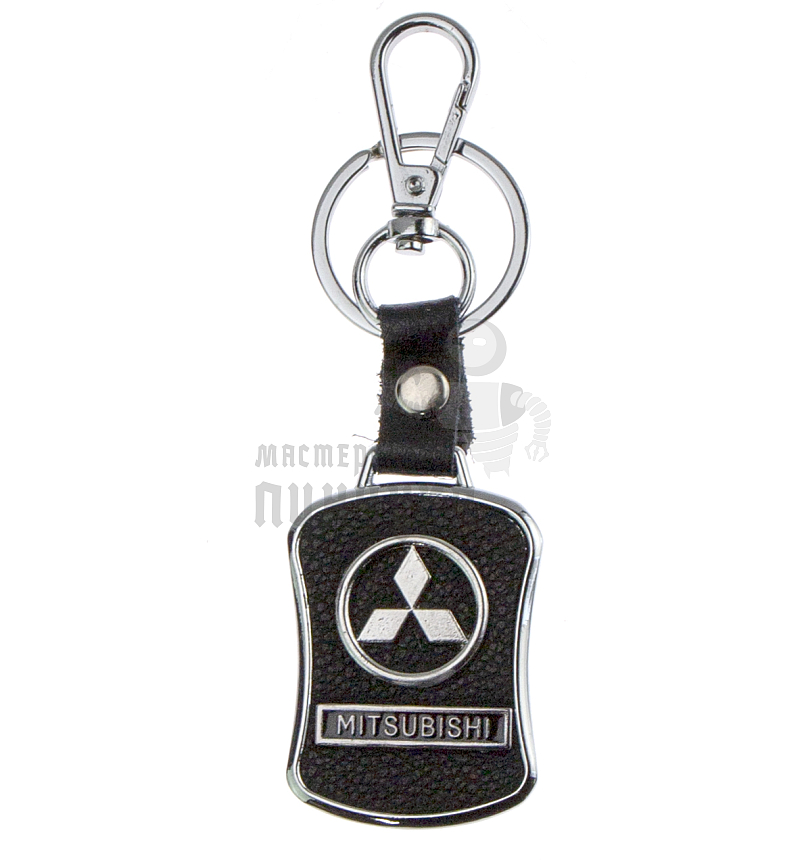 Авто карабин с кольцом для ключей MITSUBISHI Экокожа