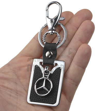 Авто карабин с кольцом для ключей MERCEDES (рифленая)