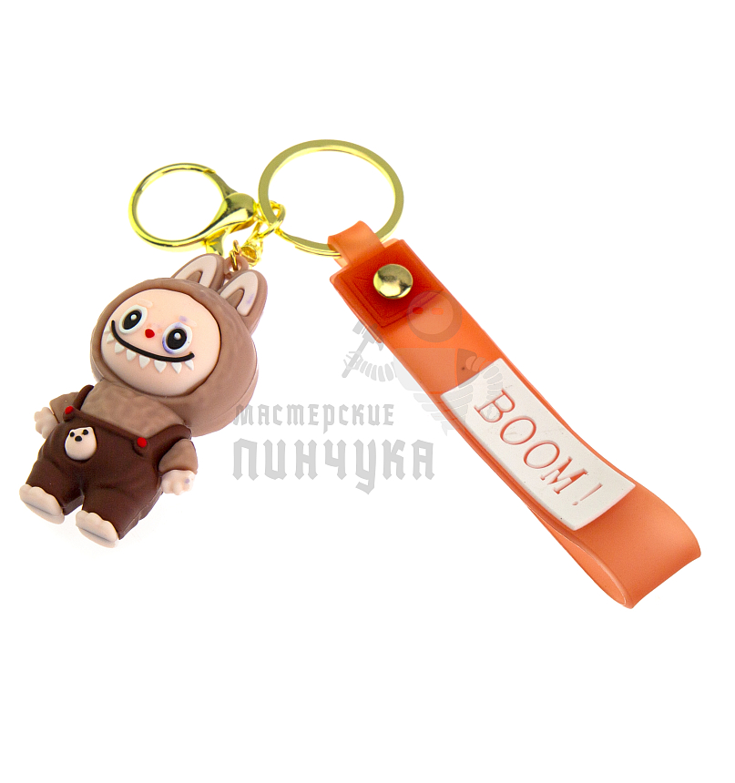 Брелок для ключей "LABUBU" с карабином, цв.коричневый