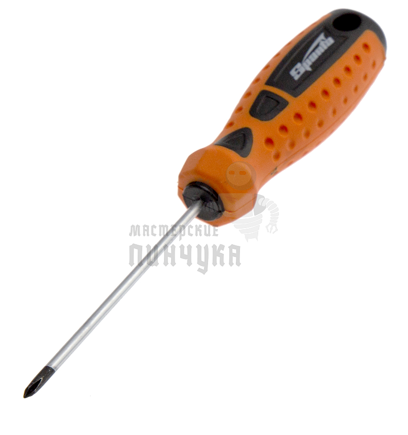 Отвертка "Point", PH0 х 80 мм, CrV, двухкомпонентная рукоятка Sparta
