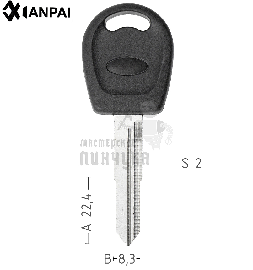 Заготовка ключа VO9P правый КНР