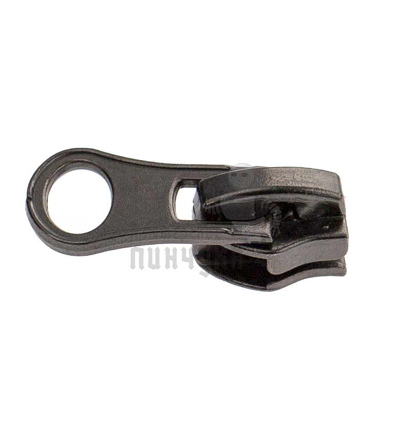 Бегунок для спиральной молнии, тип 7, автомат, "Груша", цв. никель темн.