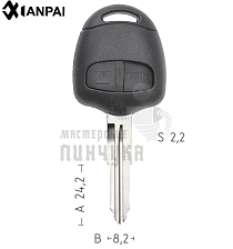 Корпус ключа MIT8D MIT11R MIT8R 2 кнопки КНР  MITSUBISHI - Чертеж
