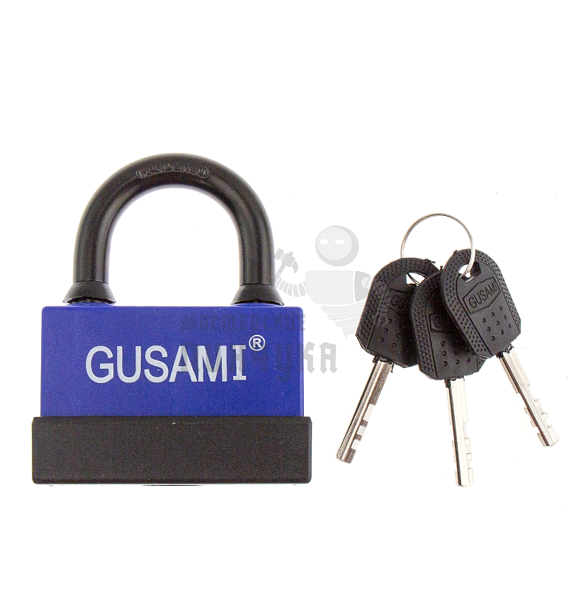 Навесной замок GUSAMI 77мм (синий)