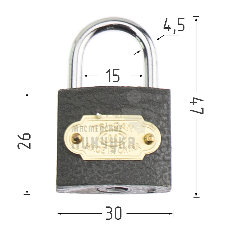 Навесной замок TRI-GAN 32мм