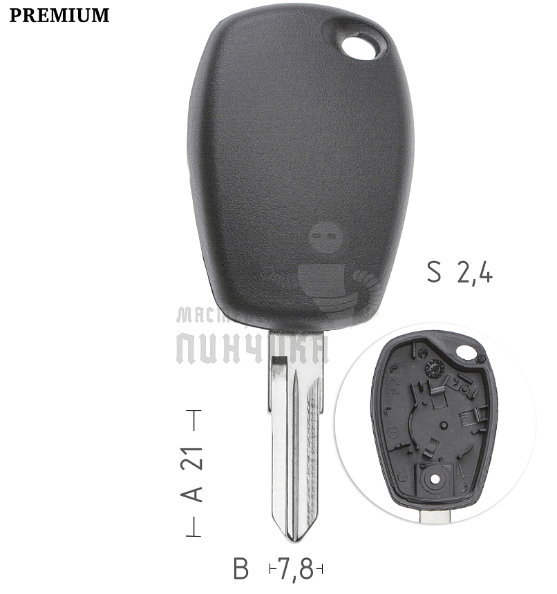 Авто с местом под чип TPX  RENAULT VAC102 КНР