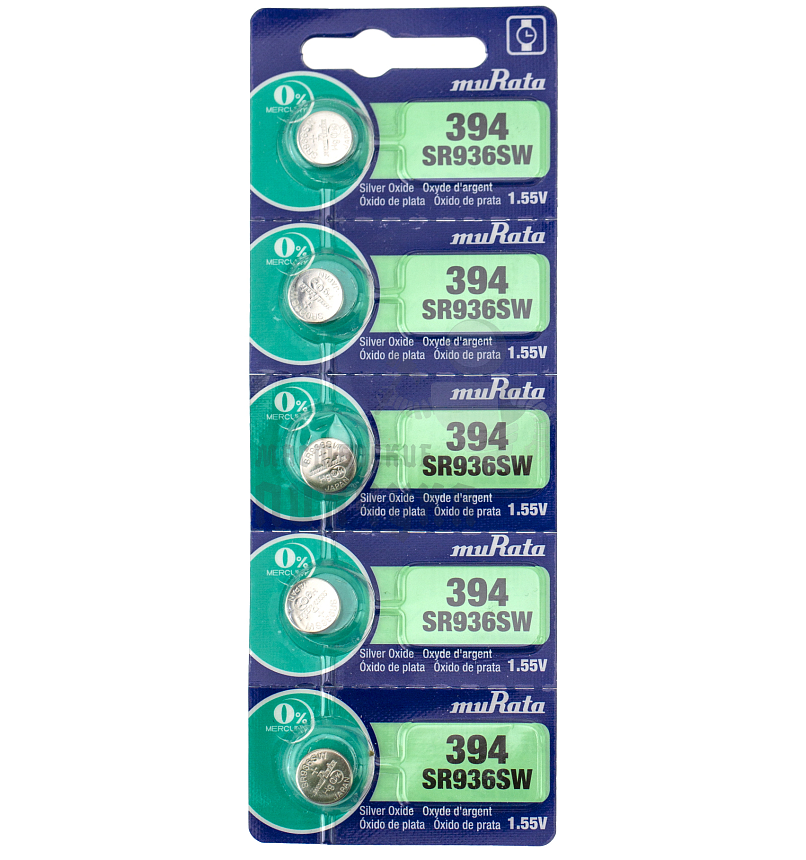 Батарейка muRata 394 SR936SW BL5 1.55V (5/100/500)