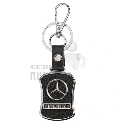 Авто карабин с кольцом для ключей MERCEDES-BENZ Экокожа (рифленая)