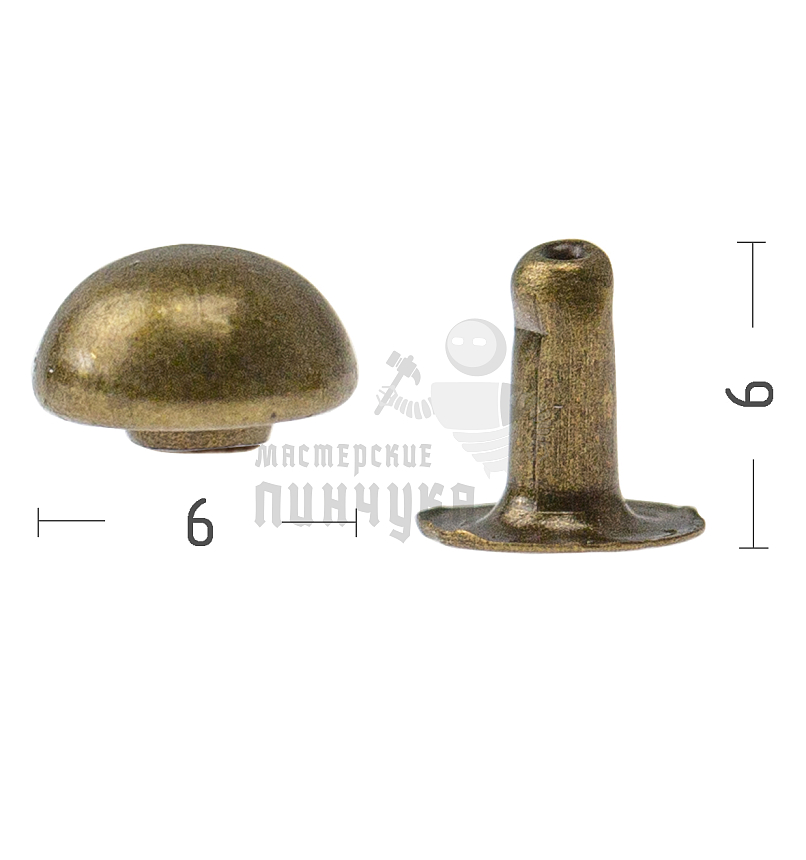 Хольнитены 6х6мм, сфера, односторонние, цв. антик