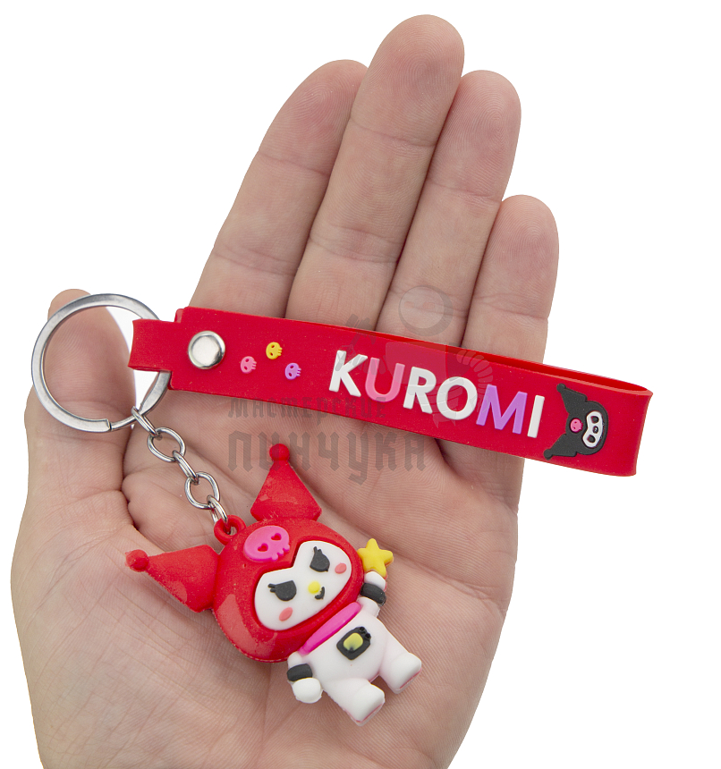 Брелок для ключей "Кошечка Куроми" цв.красный + ремешок