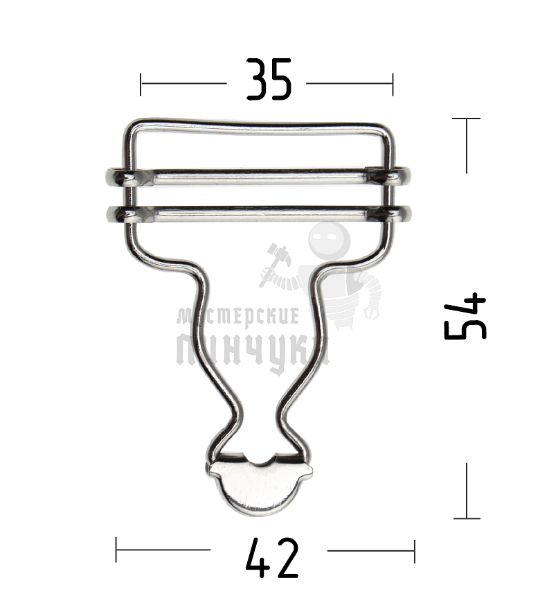 Пряжка для комбинезона 35мм цв никель