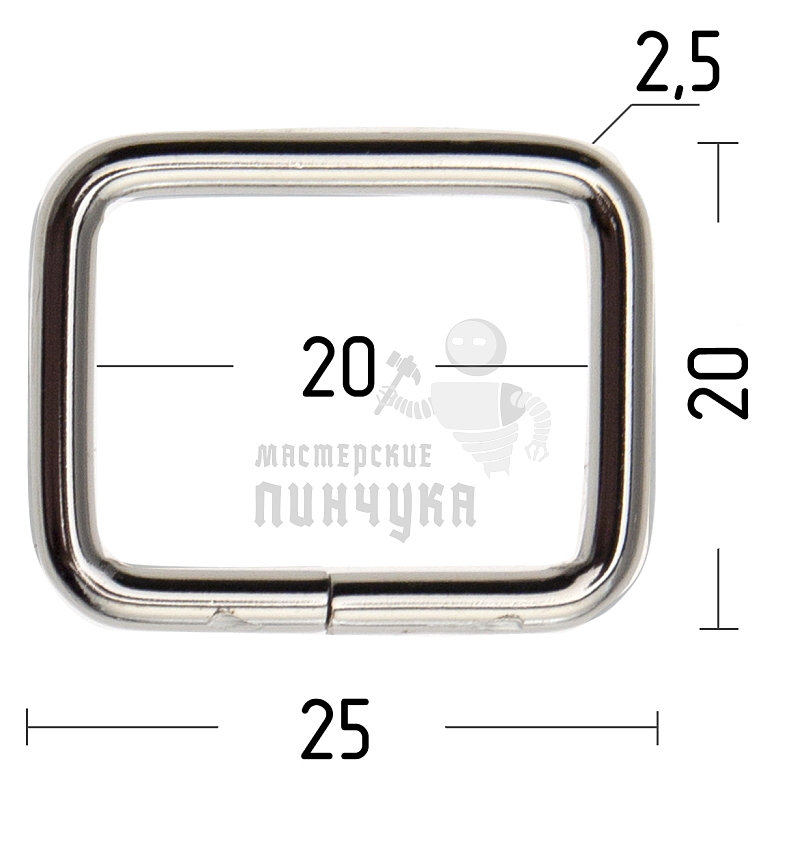 Пряжка - рамка 20мм цв никель