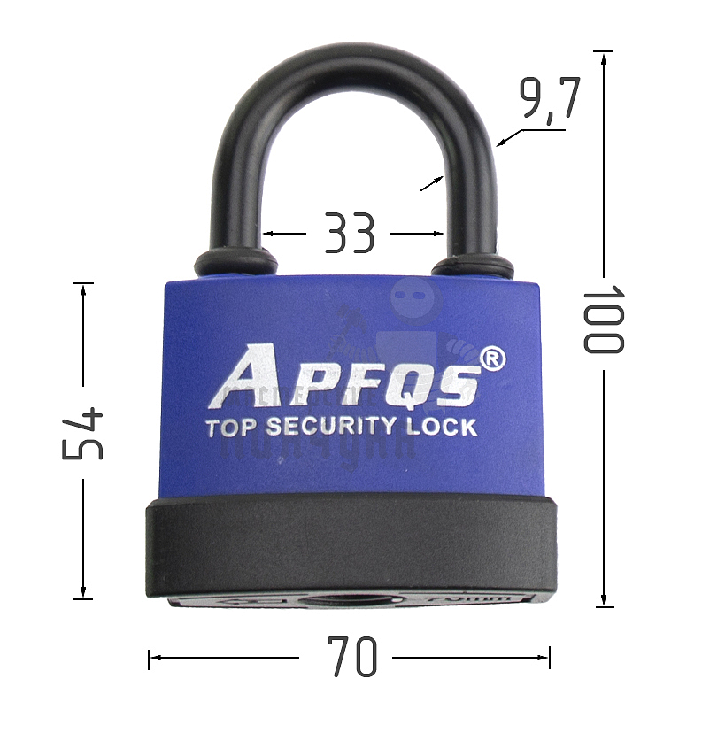 Навесной замок APFQS 70мм (короткая дужка)