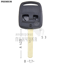 Корпус ключа SUB-2.P DAT17 SUB1P175 2 кнопки КНР SUBARU - Чертеж
