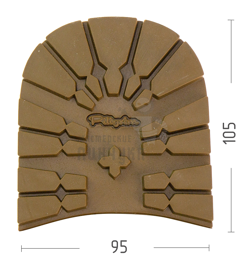 Набойка Piligrim "Танк", разм. L, 95x105x8мм, цв.хаки