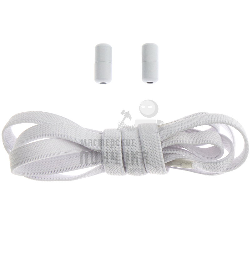 Эластичные шнурки для кроссовок с металлическим замком, 100-150см, плоский, цв.белый