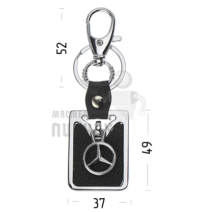 Авто карабин с кольцом для ключей MERCEDES (рифленая)
