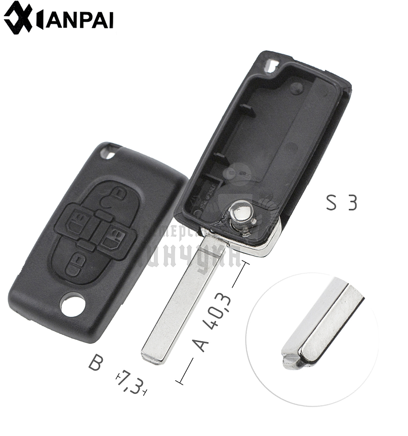 Корпус  Peugeot VA2 4кн.с мест.д/батар.корп.вык.кл   КНР