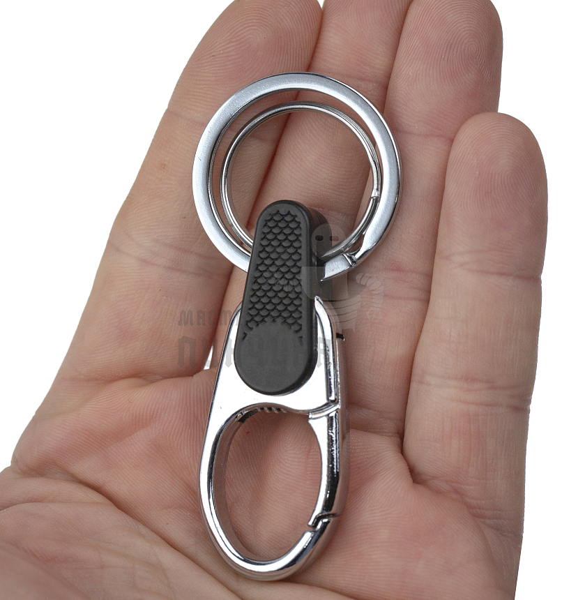 Карабин с двумя кольцами для ключей овальный