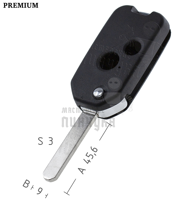 Корпус выкидного ключа HOND-31 HON66 HD58 2 кнопки  КНР   HONDA