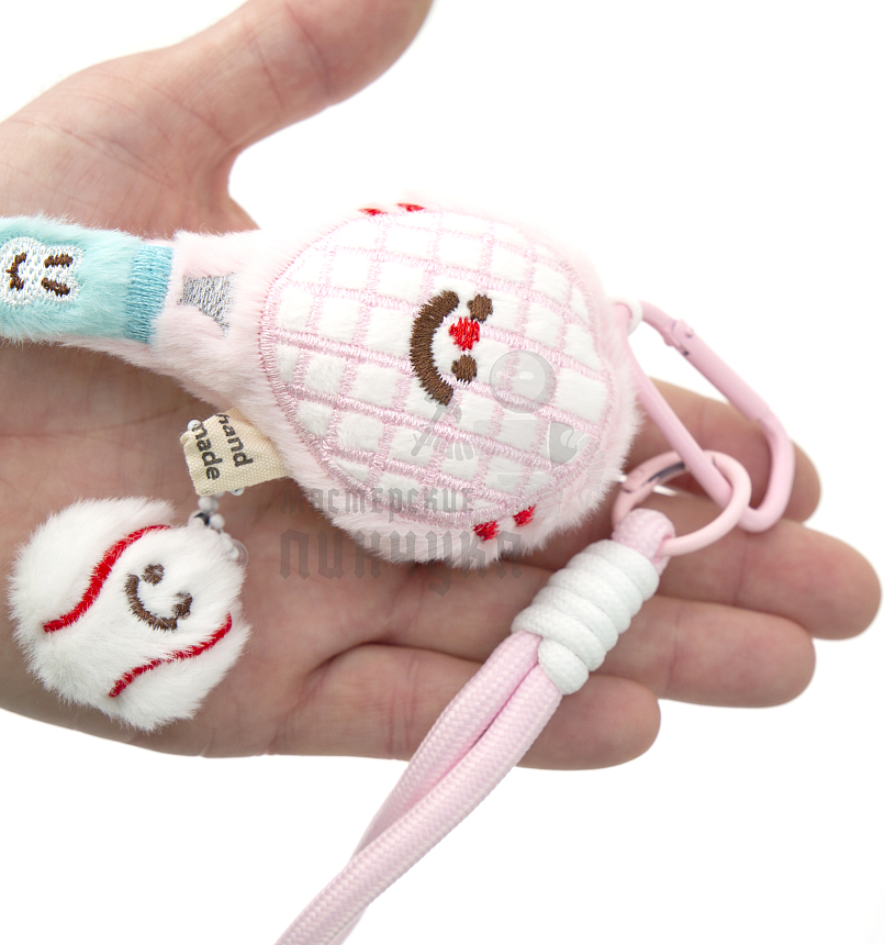 Брелок/Подвеска для ключей "Теннисная ракетка", цв.розовый