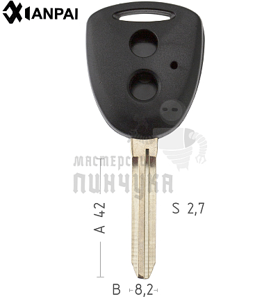 Корпус ключа TOYO-15.P TOY43 TY37R 2 кнопки КНР/  TOYOTA
