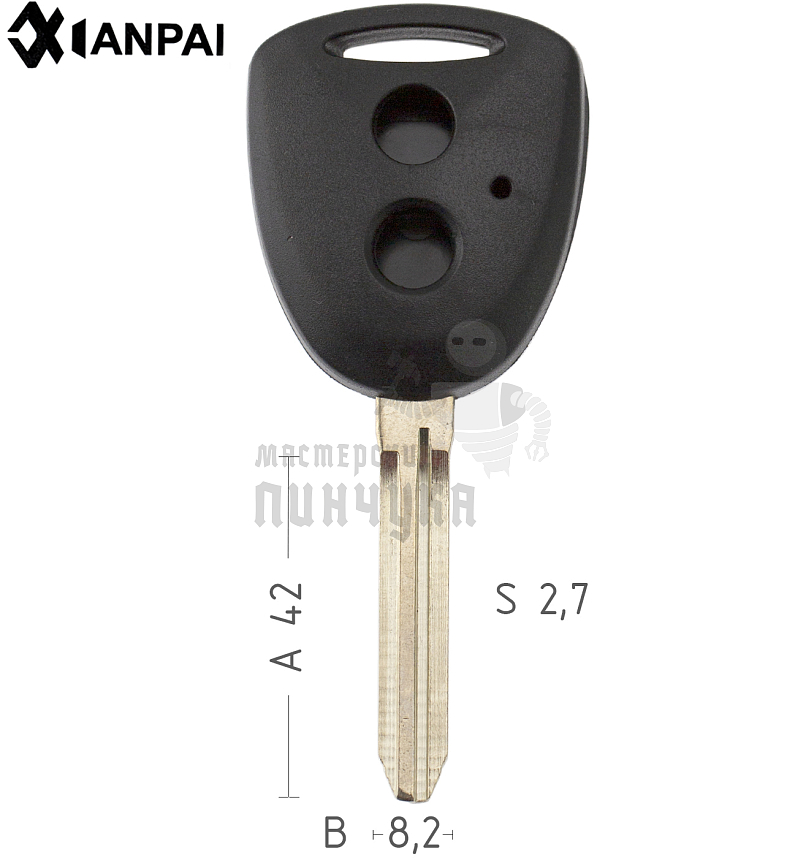 Корпус ключа TOYO-15.P TOY43 TY37R 2 кнопки КНР/  TOYOTA