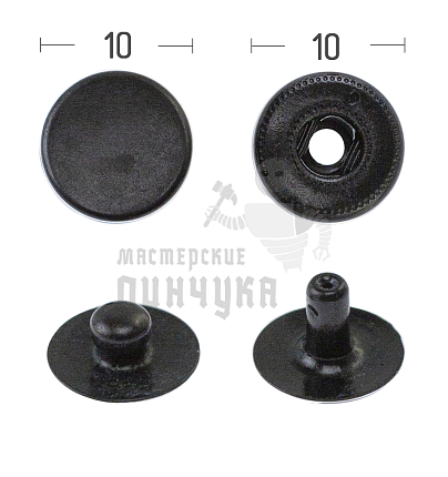 Кнопка для одежды 10мм "Альфа" латунь цв. оксид. STRONG