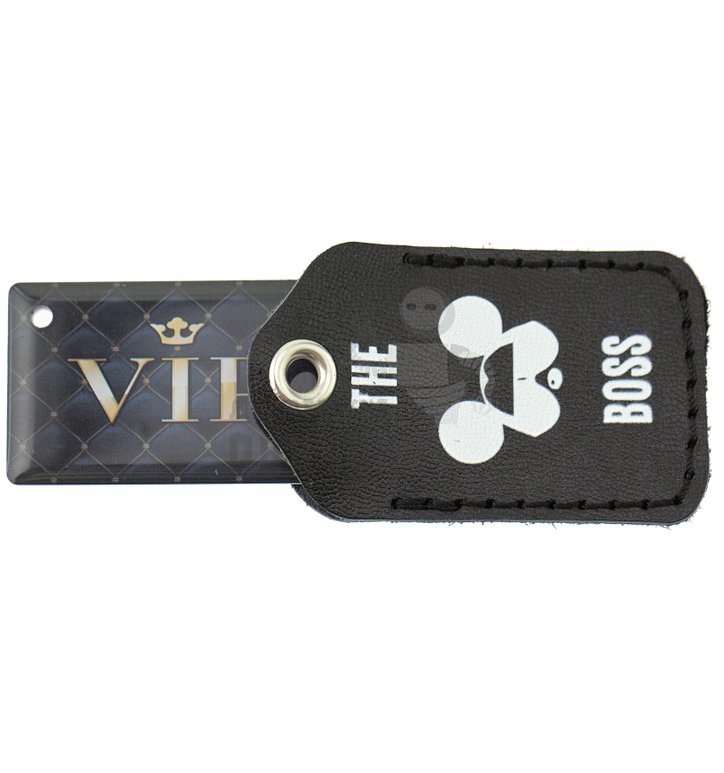 Чехол брелок «THE BOSS» с карабином, цв.черный 
