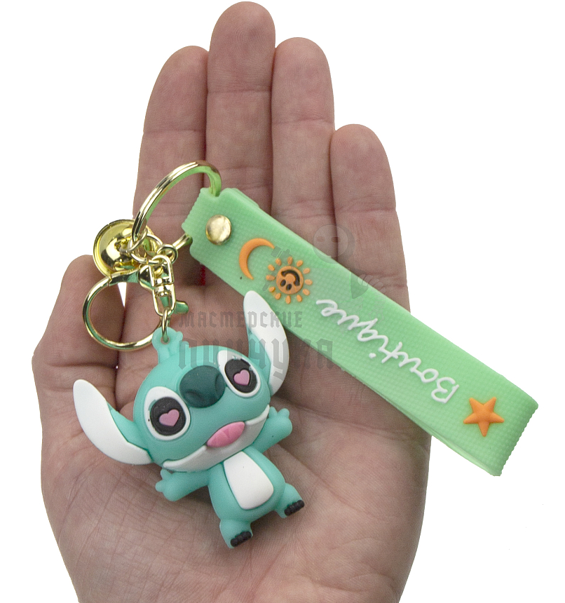 Брелок для ключей "Стич LOVE" колокольчик + карабин