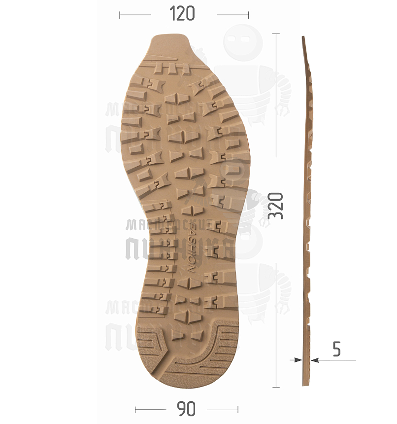 Подошва "Fashion 8005", р. 41-44, цв. бежевый