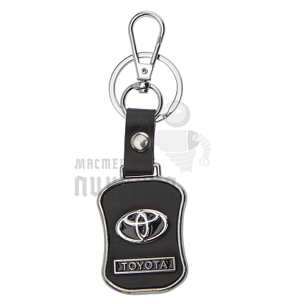Авто карабин с кольцом для ключей TOYOTA (2) Экокожа (гладкая)