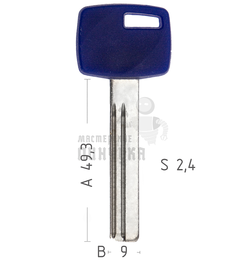 Заготовка ключа APECS K-R1 2 паза КНР