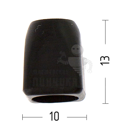 Наконечник для шнура, шнур (5,0мм), колокольчик-пирамидка (A750), цв.черный - Чертеж