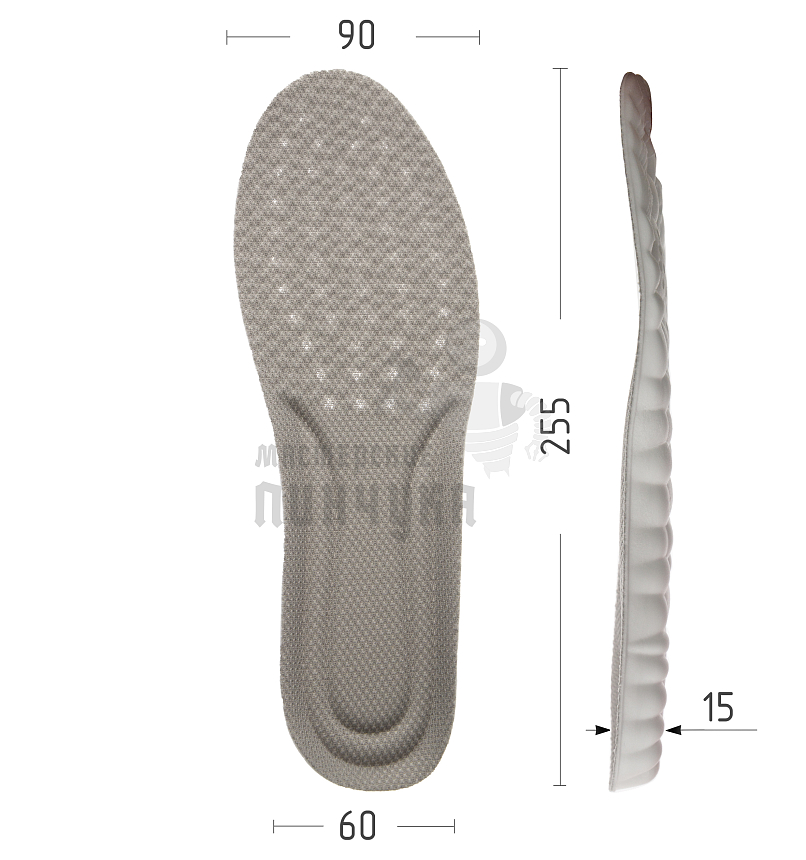 Стельки для обуви "Nateno", цв. серо-белый, р-р 35-40