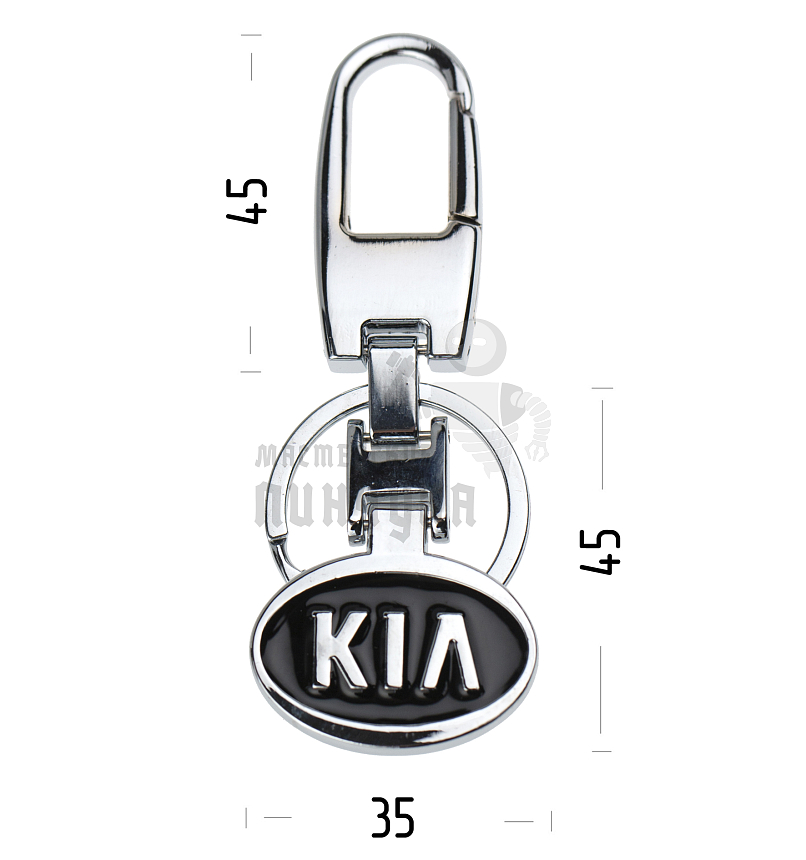 Авто карабин с кольцом для ключей KIA