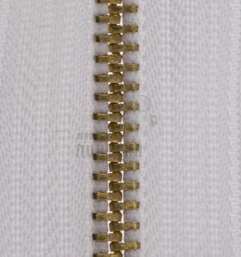 Молния металлическая джинсовая тип 5 18см н/р цв 101 зв латунь