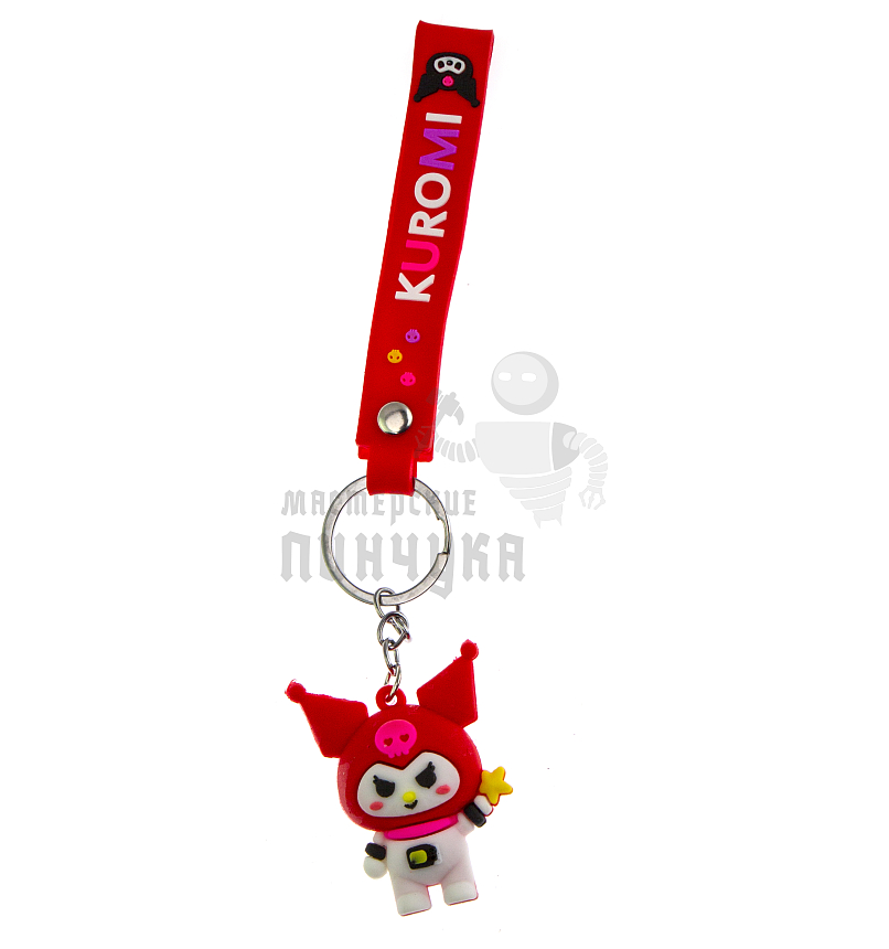 Брелок для ключей "Кошечка Куроми" цв.красный + ремешок