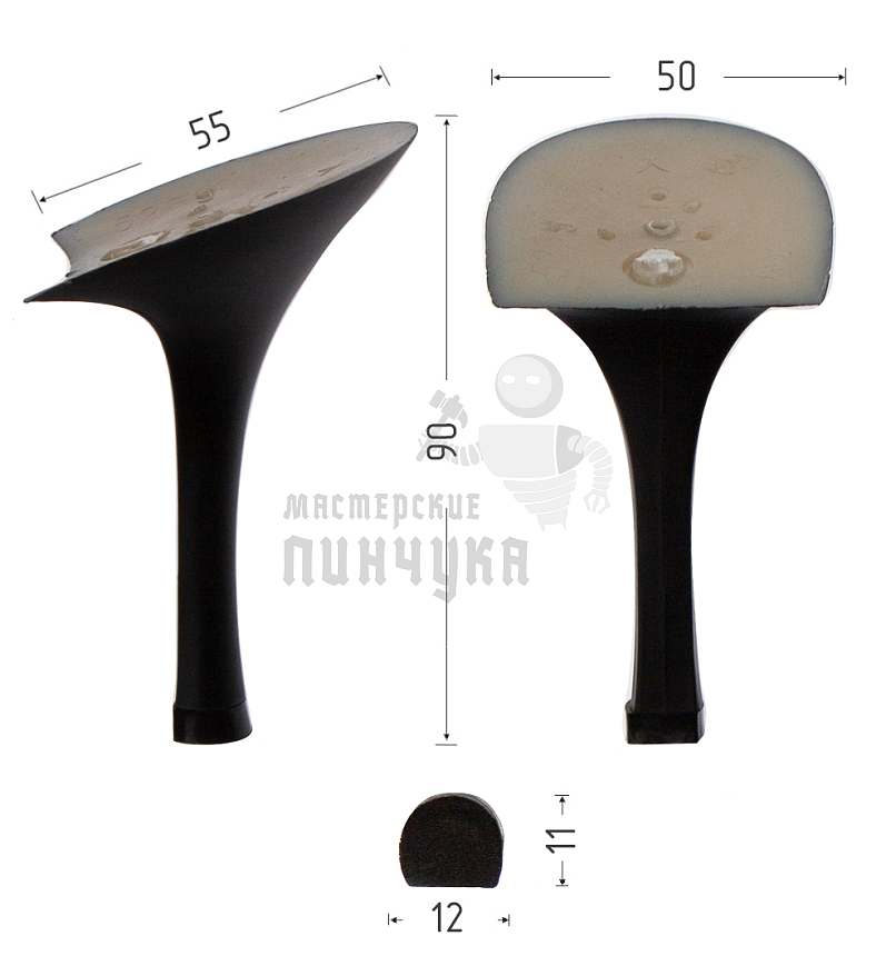 Каблуки ABS (5259) черн.мат. 9 см