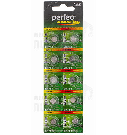 Батарейка Perfeo LR754 BL10 ALKALINE 1.5V 393A/AG5 (10/200/)