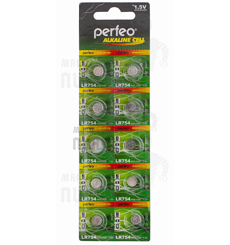 Батарейка Perfeo LR754 BL10 ALKALINE 1.5V 393A/AG5 (10/200/)