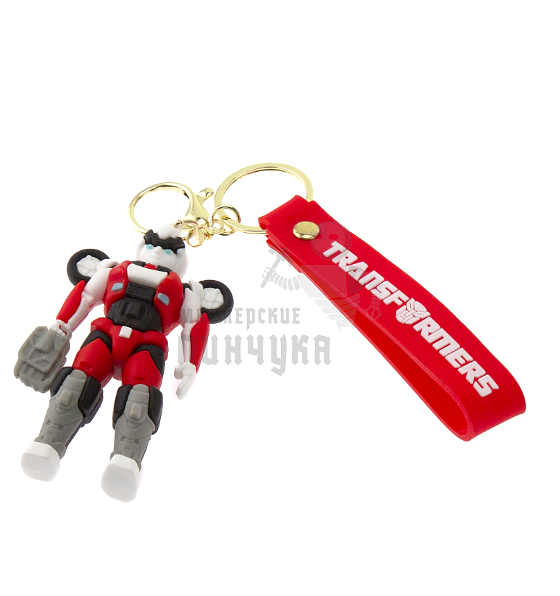 Брелок для ключей "TRANSFORMERS", цв.бело/красный + карабин