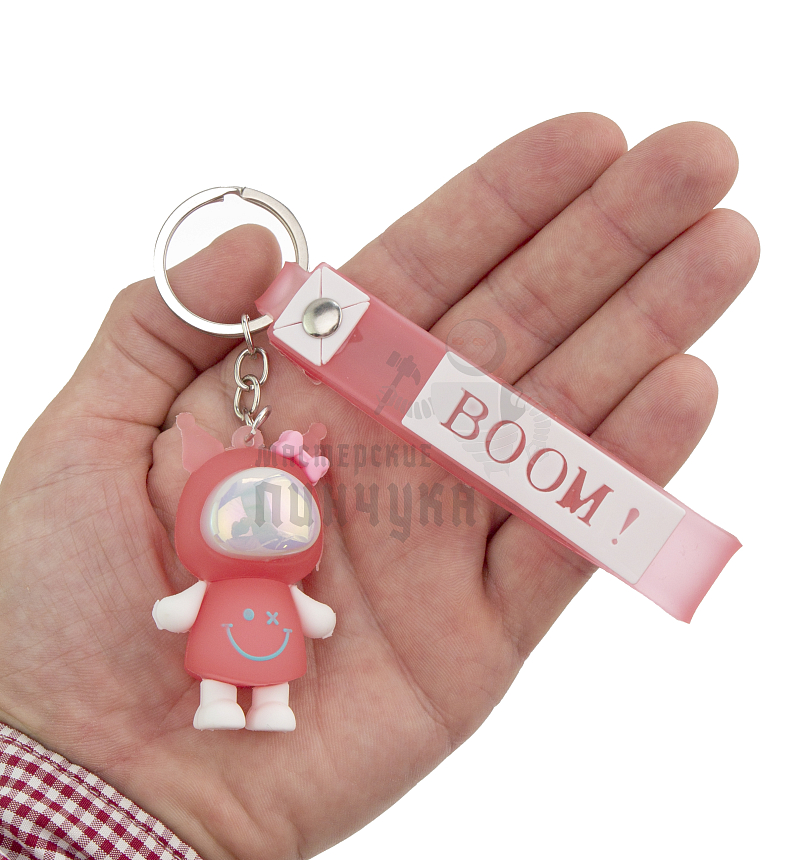 Брелок для ключей светящийся "КУРОМИ" цв. красный + ремешок