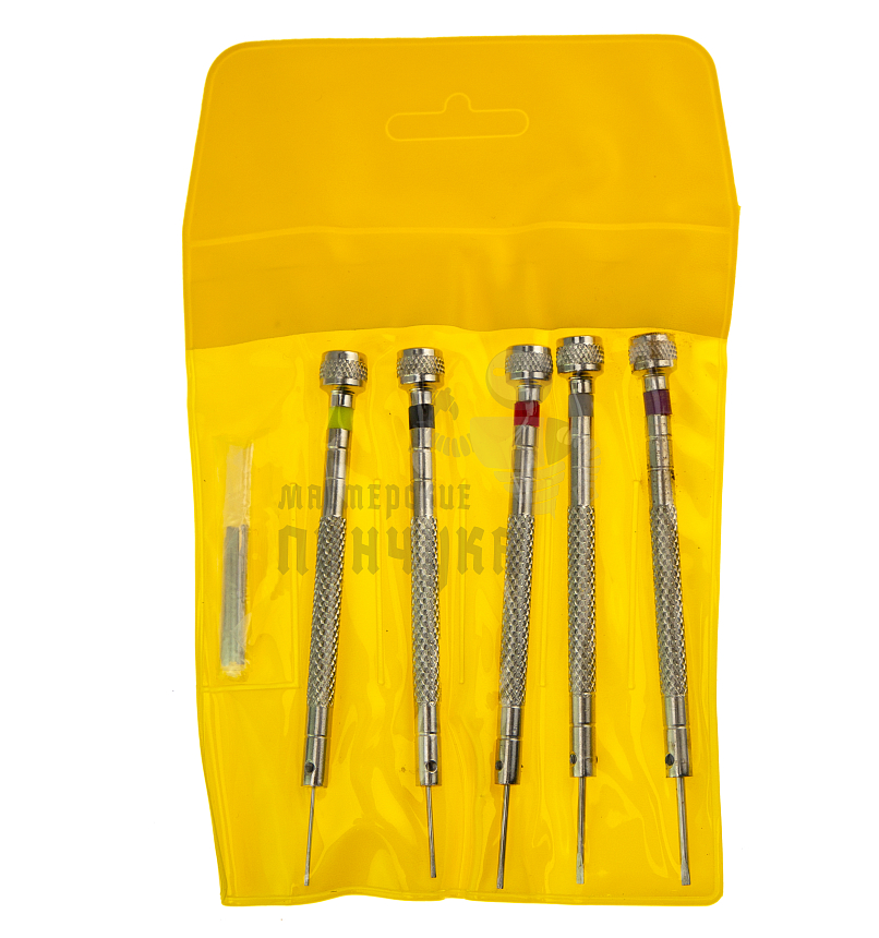 Набор отвёрток для ремонта часов (5шт, 1,6*1,4*1,2*1,0*0,8мм)