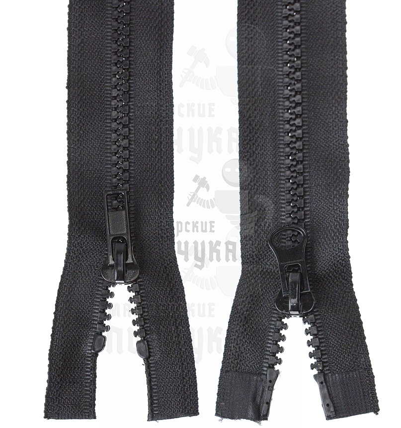 Молния тракторная, тип 5, 2-ух замковая, 100см, цв. черный