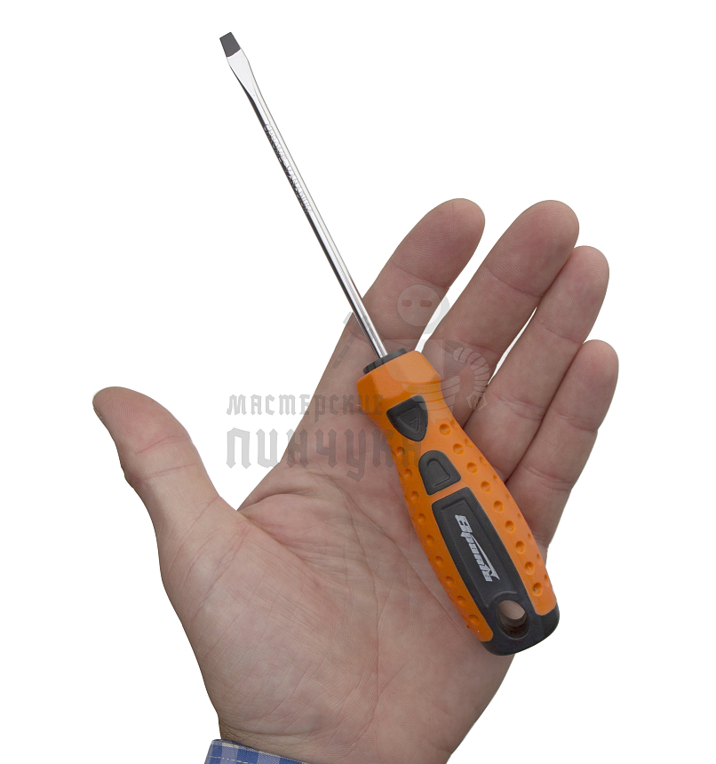 Отвертка "Point", SL4 х 100 мм, CrV, двухкомпонентная рукоятка Sparta