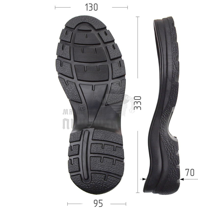 Подошва муж. Киров 115-Б р. 45, цв. черный